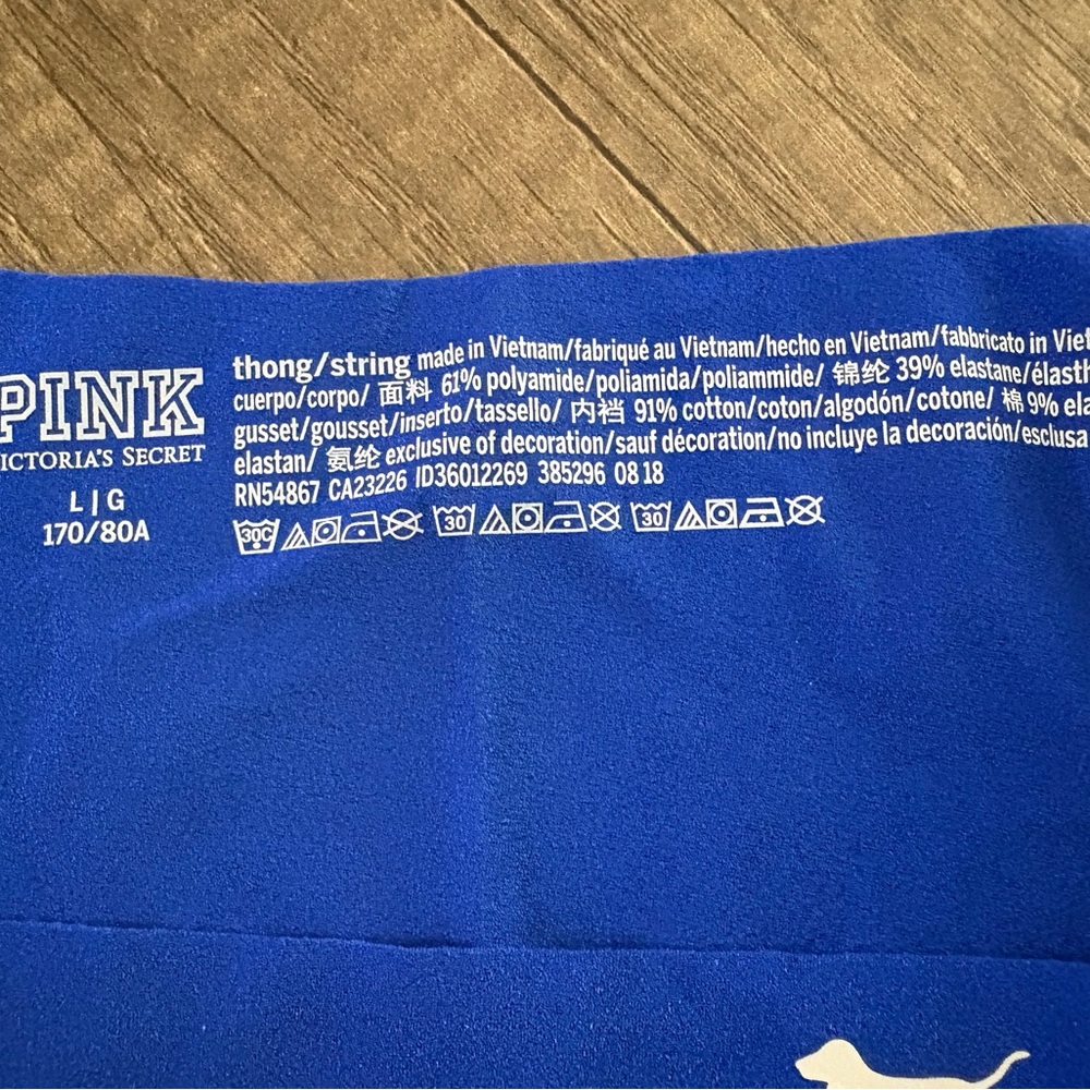Victoria's Secret Pink Blue Thong - Picture 5 of 10